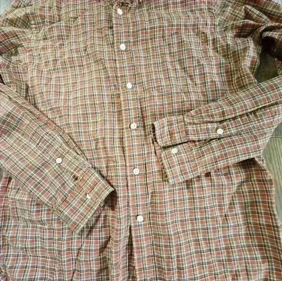 RALPH LAUREN mens orange/brown medium dress shirt, excellent condition - Picture 6 of 10